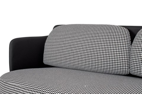 King Home Sofa VENICE tkanina pepitka biało-czarna ekoskóra - złota podstawa