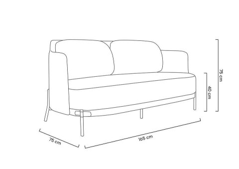 King Home Sofa VENICE tkanina pepitka biało-czarna ekoskóra - złota podstawa