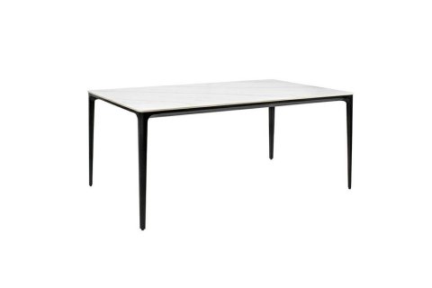 Stół SLIM 140x80 biały, czarny - ceramiczny marmur, aluminium