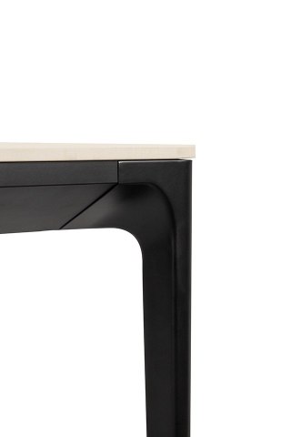 Stół SLIM 140x80 biały, czarny - ceramiczny marmur, aluminium