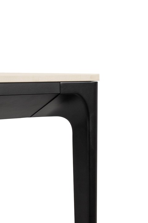 Stół SLIM 140x80 biały, czarny - ceramiczny marmur, aluminium
