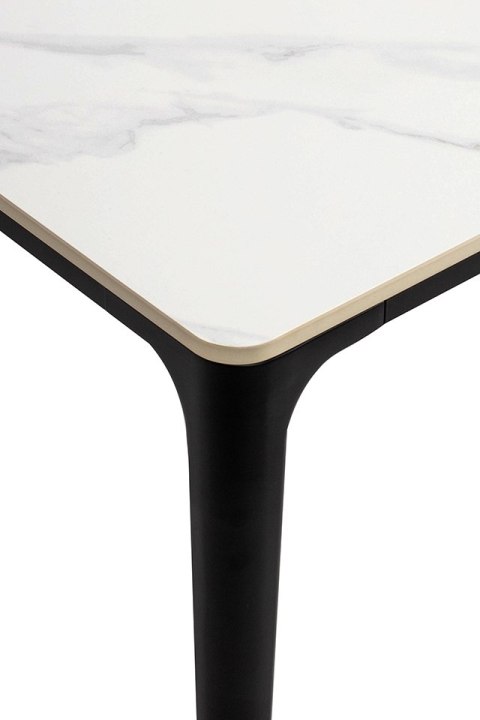 Stół SLIM 140x80 biały, czarny - ceramiczny marmur, aluminium