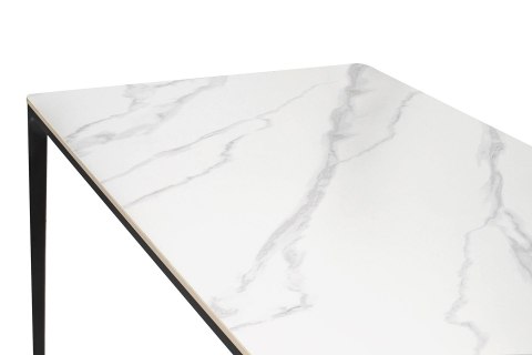 Stół SLIM 140x80 biały, czarny - ceramiczny marmur, aluminium
