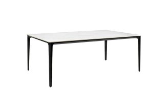 Stół SLIM 180x90 biały, czarny - ceramiczny marmur, aluminium