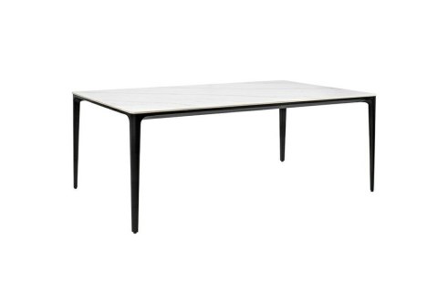 Stół SLIM 180x90 biały, czarny - ceramiczny marmur, aluminium