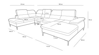 Narożnik EDIE C2 z funkcją spania - I grupa tkanin