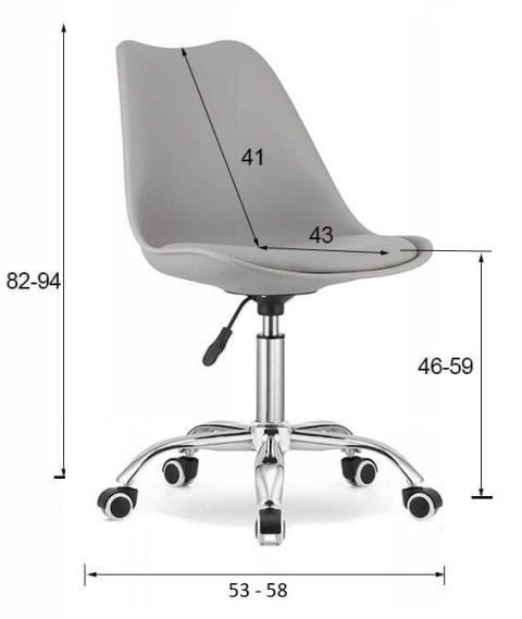 Krzesło obrotowe PRINT - szare
