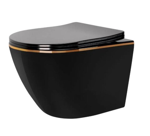 "S" WC -CARLO MINI TORNADO BLACK GOLD EDGE BEZ DES