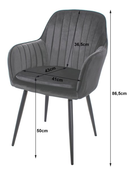 Krzesło LUGO - aksamit czarny / nogi czarne x 1