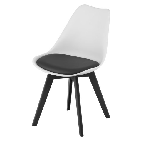 Krzesło MARK biało czarne / nogi czarne x 1
