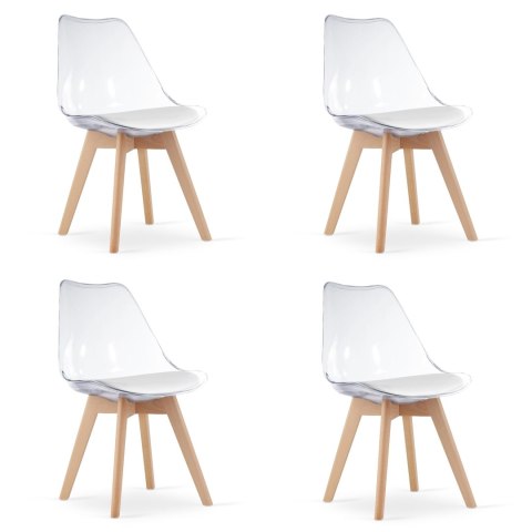 Krzesło MARK - przezroczyste / nogi naturalne x 4