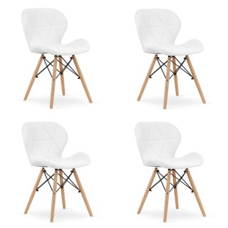 Krzesło LAGO ekoskóra - białe x 4