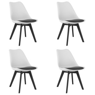 Krzesło MARK biało czarne / nogi czarne x 4