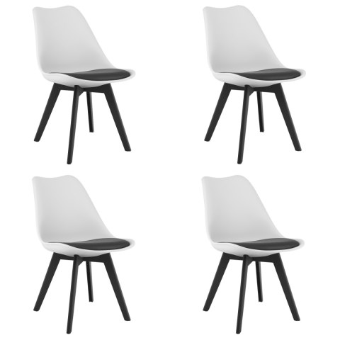 Krzesło MARK biało czarne / nogi czarne x 4