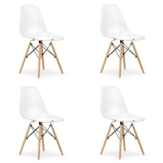 Krzesło OSAKA przezroczyste / nogi naturalne x 4