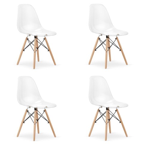 Krzesło OSAKA przezroczyste / nogi naturalne x 4