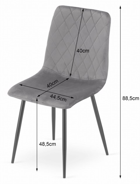 Krzesło TURIN - granat aksamit x 2