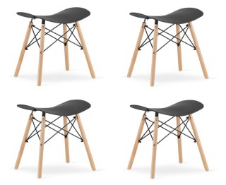 Taboret KORFU - czarny x 4