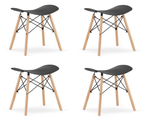 Taboret KORFU - czarny x 4