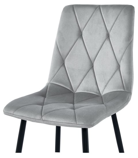 Krzesło LIBRA - aksamit srebrno-szary / nogi czarne x 1