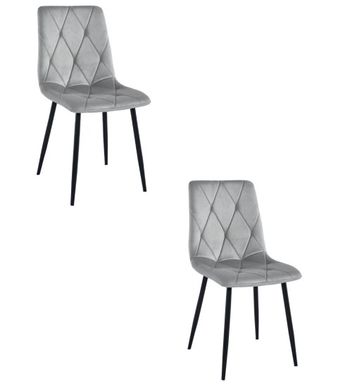 Krzesło LIBRA - aksamit srebrno-szary / nogi czarne x 2