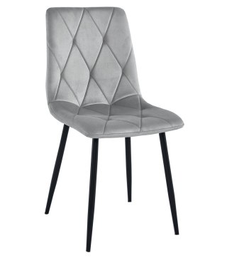 Krzesło LIBRA - aksamit srebrno-szary / nogi czarne x 2