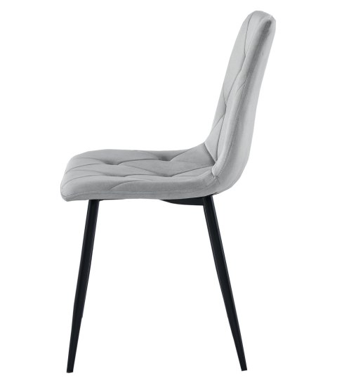 Krzesło LIBRA - aksamit srebrno-szary / nogi czarne x 3