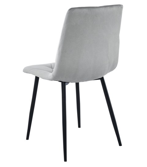 Krzesło LIBRA - aksamit srebrno-szary / nogi czarne x 3