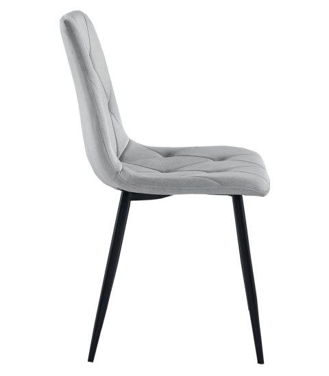 Krzesło LIBRA - aksamit srebrno-szary / nogi czarne x 3