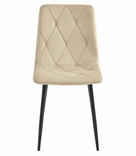 Krzesło LIBRA - jasny beż aksamit / nogi czarne x 2