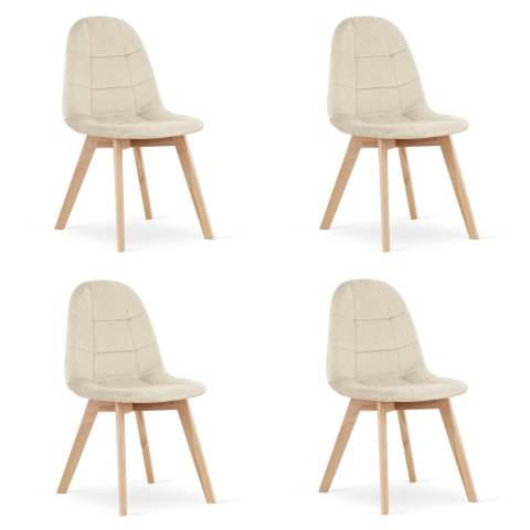 Krzesło BORA - beż aksamit x 4