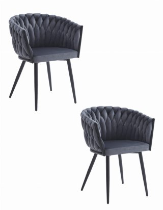 Krzesło ORION - aksamit ciemnoszare x 2