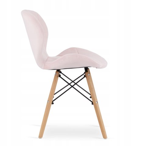 Zestaw stół okrągły TODI 80cm biały + 2 krzesła LAGO różowe