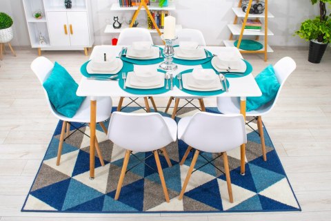 Zestaw stół prostokątny ADRIA 120x80cm biały + 6 krzeseł OSAKA białe