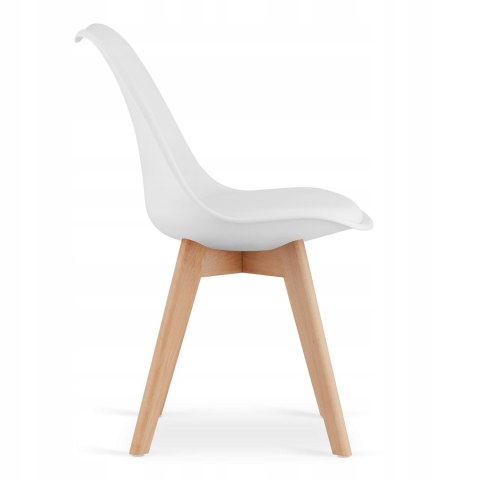 Zestaw stół kwadratowy 80x80cm dąb sonoma + 4 krzesła MARK białe