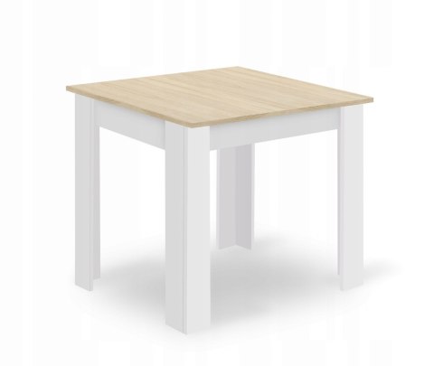 Zestaw stół kwadratowy 80x80cm dąb sonoma + 4 krzesła OSAKA białe
