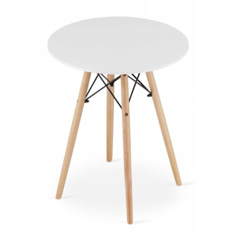 Zestaw stół okrągły TODI 60cm biały + 2 krzesła OSAKA pomarańczowe