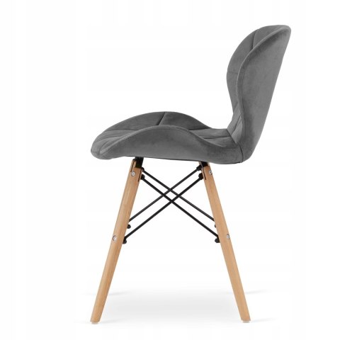 Zestaw stół okrągły TODI 60cm czarny + 2 krzesła LAGO szare