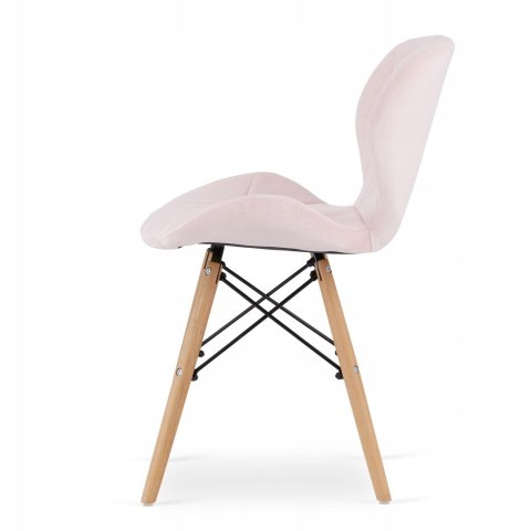 Zestaw stół prostokątny ADRIA 120x80cm biały + 4 krzesła LAGO różowe