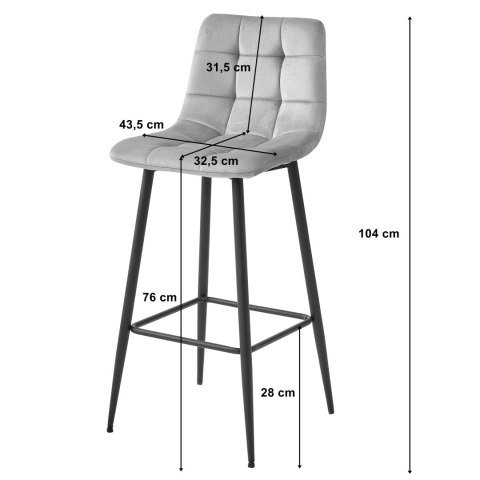 Hoker ARCETO - aksamit ciemny beż / nogi czarne x 1