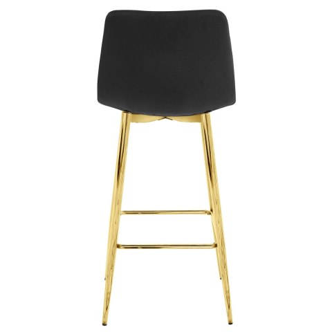 Hoker ARCETO - aksamit czarny / nogi ZŁOTE x 4