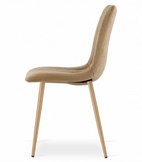 Krzesło LAVA - brązowy aksamit / nogi kolor drewna x 1