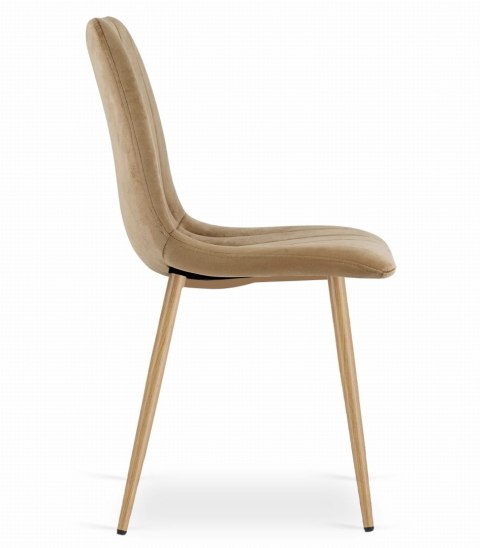 Krzesło LAVA - brązowy aksamit / nogi kolor drewna x 4