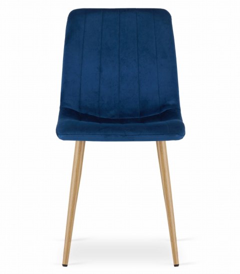 Krzesło LAVA - granat aksamit / nogi kolor drewna x 1