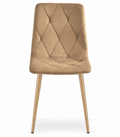 Krzesło LIBRA - brązowy aksamit / nogi kolor drewna x 4