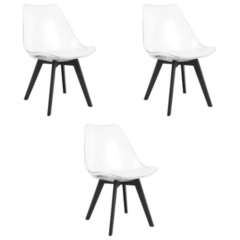 Krzesło MARK - przezroczyste / nogi czarne x 3