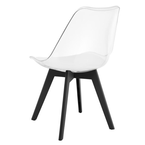 Krzesło MARK - przezroczyste / nogi czarne x 3