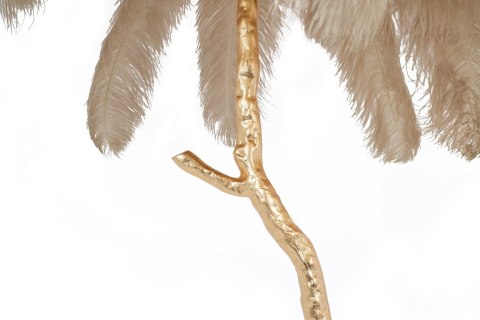 MOOSEE lampa podłogowa TIFFANY 175 beżowa mosiądz / naturalne pióra