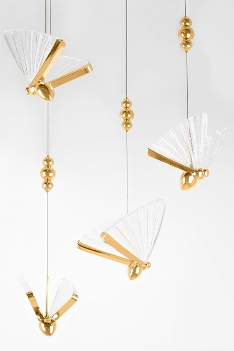 Moosee MOOSEE lampa wisząca BUTTERFLY DISC 5 złota