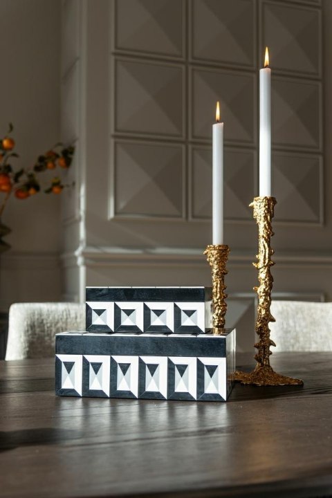 Richmond Interiors RICHMOND pojemnik na biżuterię LICIA S biało-czarny